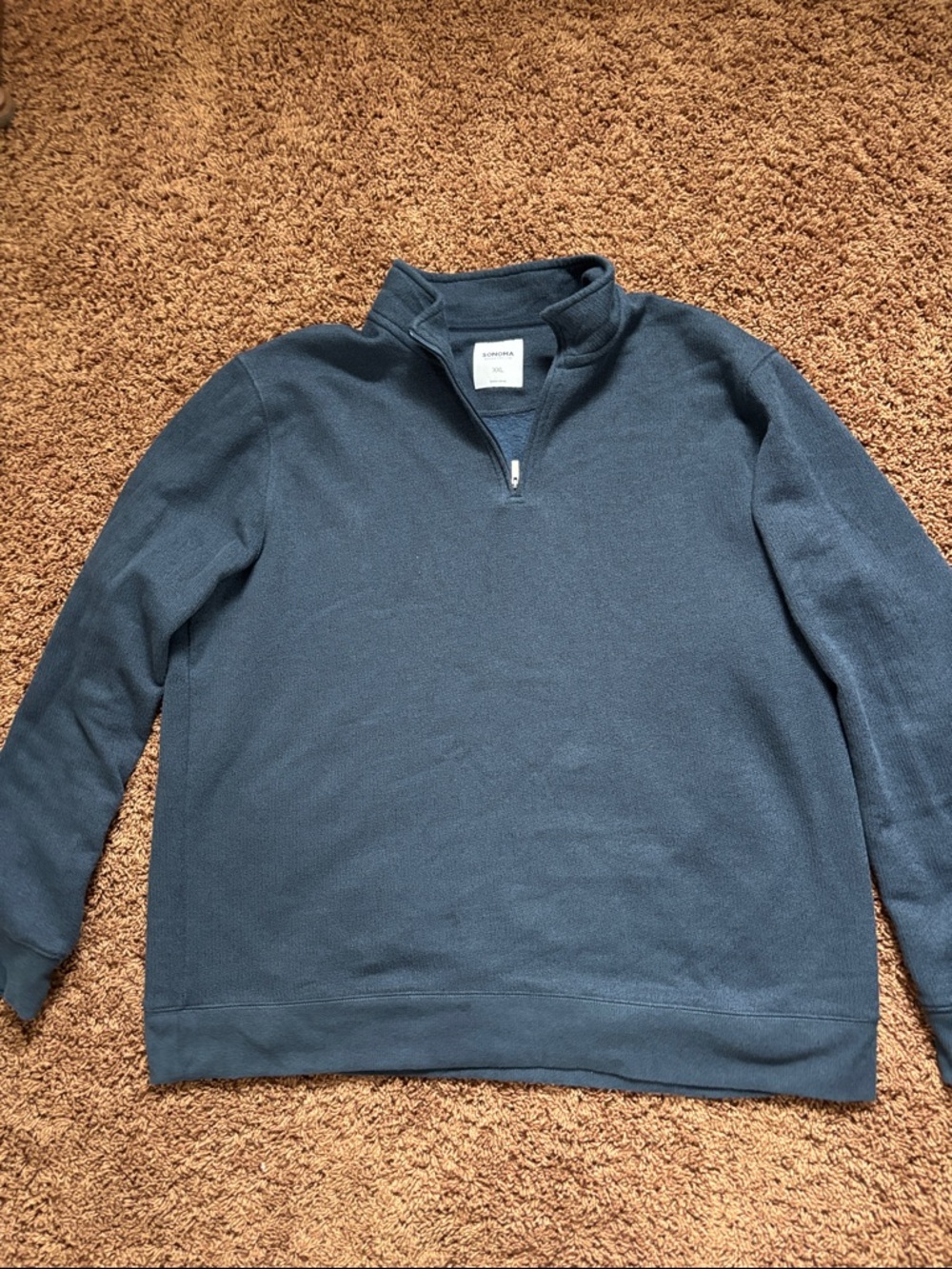 Sonoma Men's Quarter-Zip Sweater in Navy